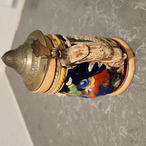 Vintage Ceramic Beer Stein with Lid - Picture 4 of 4